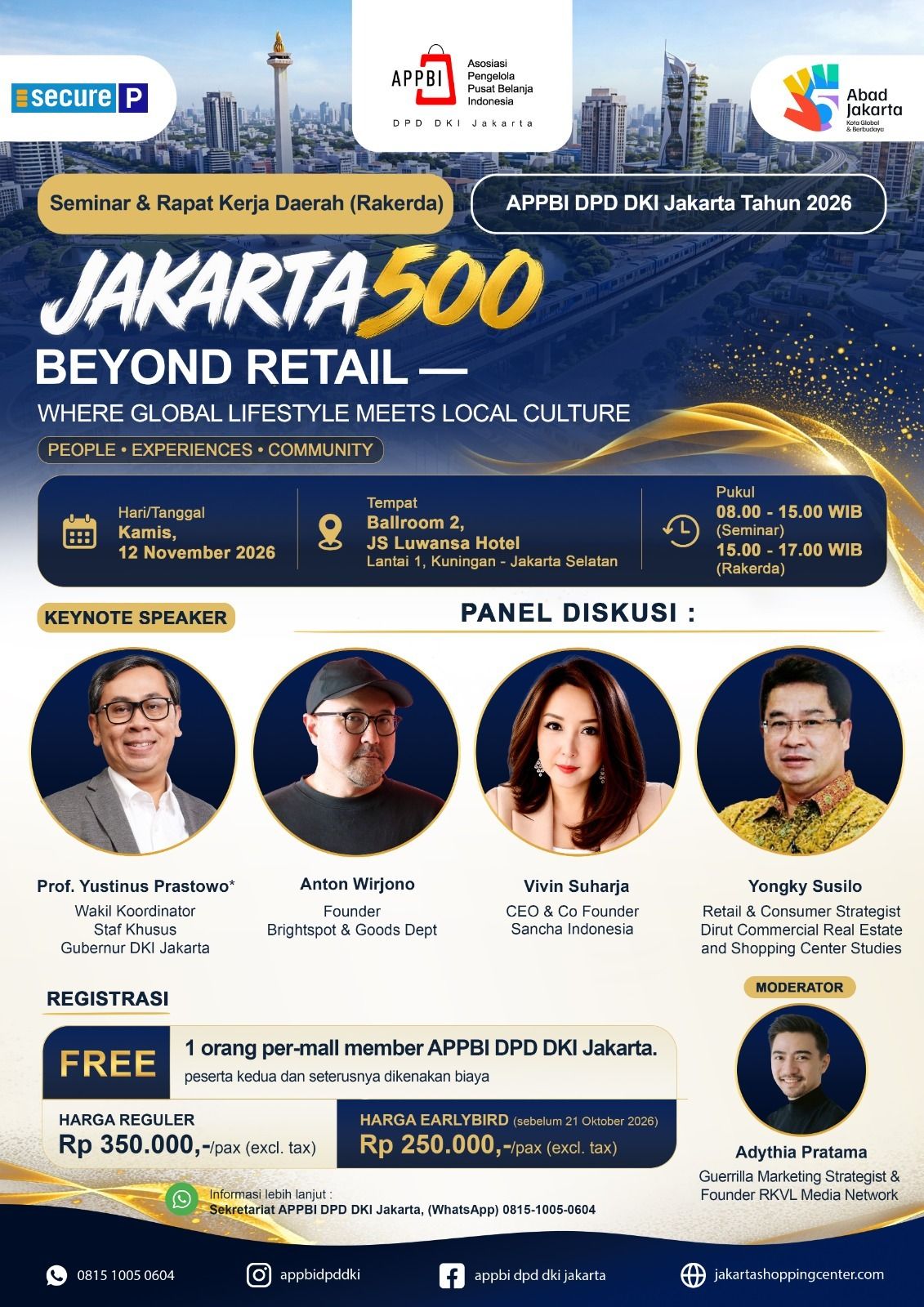 Seminar dan Rakerda APPBI DPD DKI Jakarta 2026: Jakarta 500 Beyond Retail
